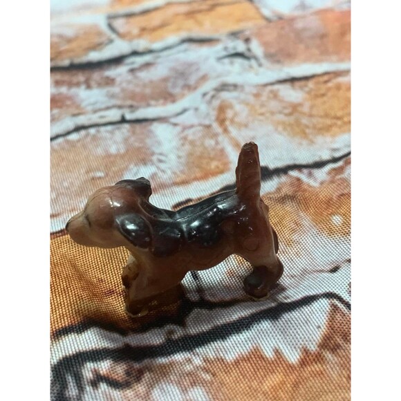 Vintage Tiny Puppy Dog Figurine Decor Collectible 1" Brown Walking Cute EUC - Picture 4 of 5